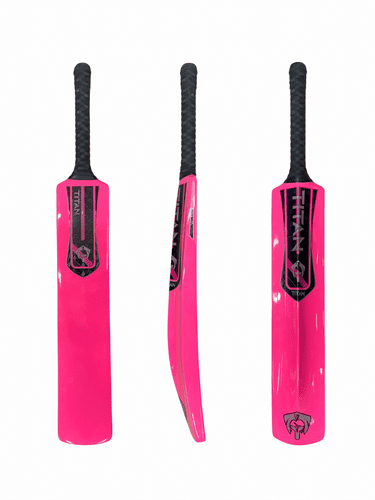 Fibre Softball Cricket Bat - Pink - Pink/Black Stickers   Sizes:SH,H,6,5,4&3