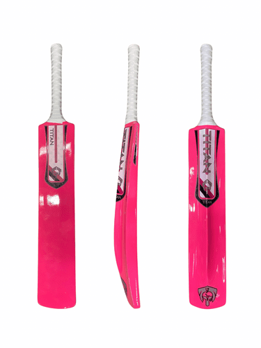 Fibre Softball Cricket Bat - Pink - Pink/White Stickers   Sizes:SH,H,6,5,4&3