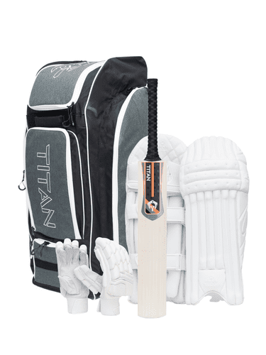 Titan Grade 1+ SH Bat, Players Grade Pads, Gloves & Large Wheelie Duffle Bag