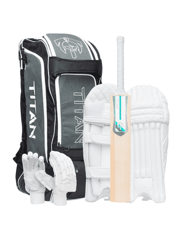 Titan Grade 2 SH Bat, Players Grade Pads, Gloves & Deluxe Wheelie Duffle Bag