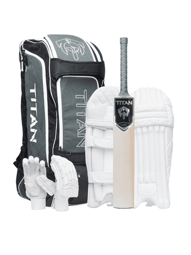 Titan Grade 3 SH Bat, Players Grade Pads, Gloves & Deluxe Wheelie Duffle Bag