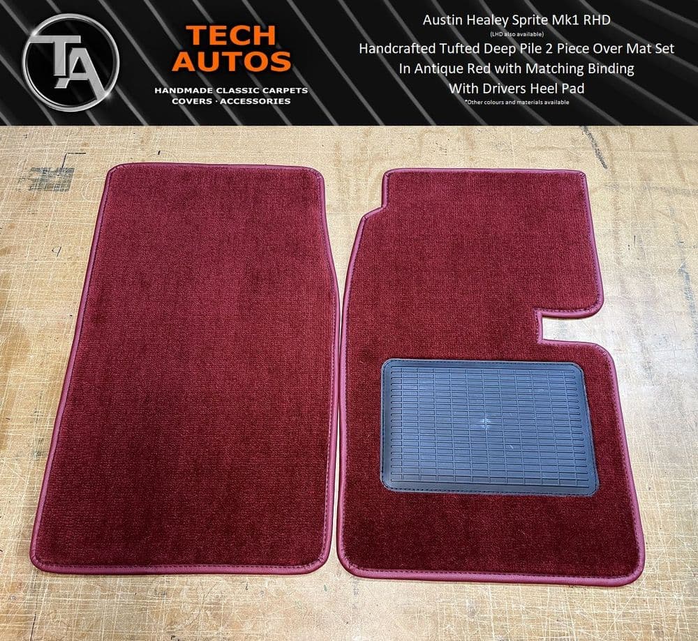 Austin Healey Sprite Mk1 Over Mat Set in Tufted Deep Pile Handmade