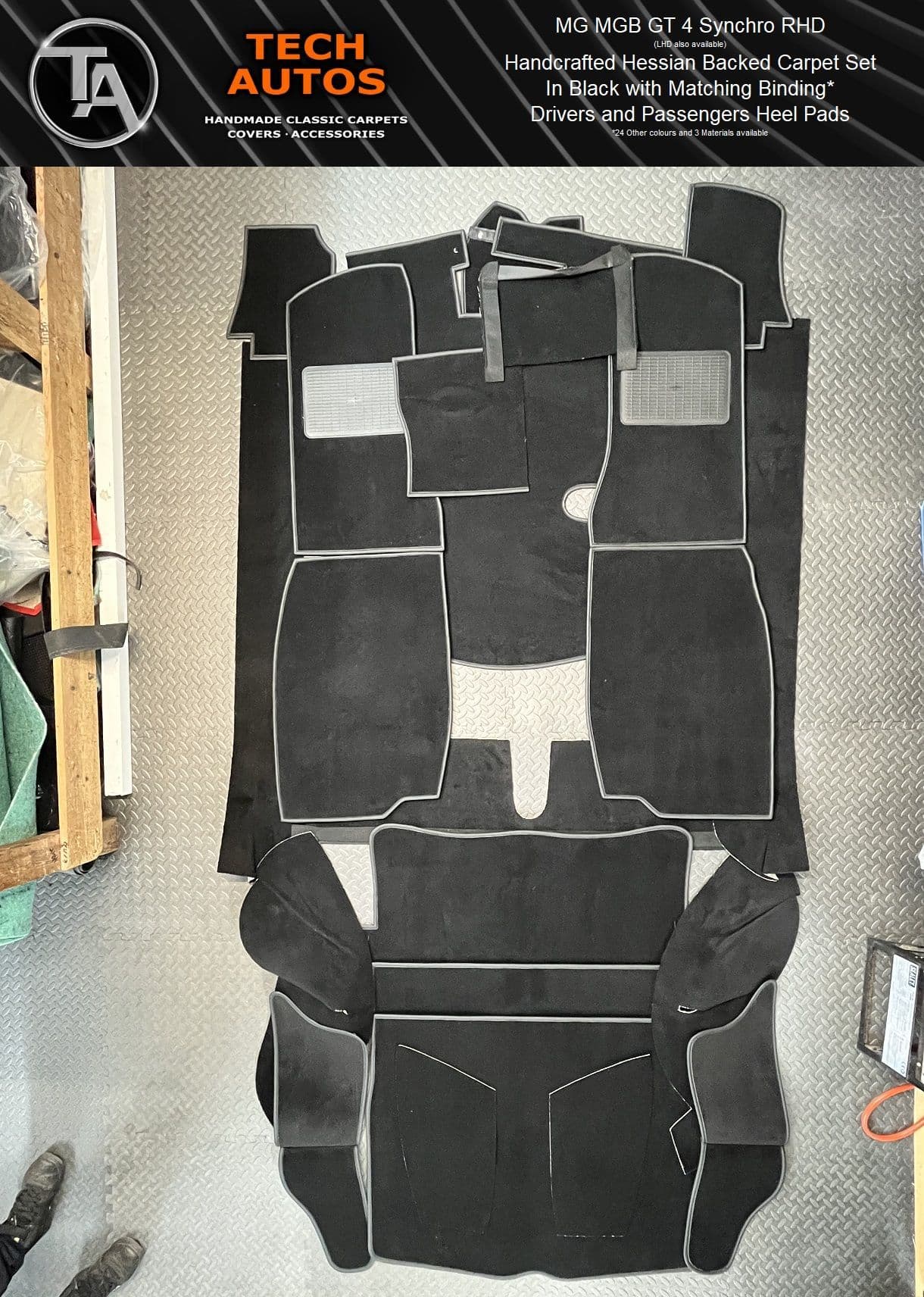 MGB GT Coupe Handmade Carpet Set Hessian Backed