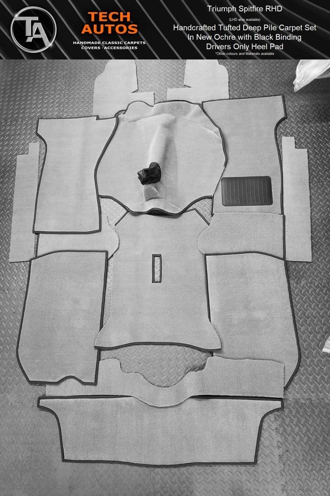 Triumph Spitfire Carpet Set in Auto Velour Handmade to Order