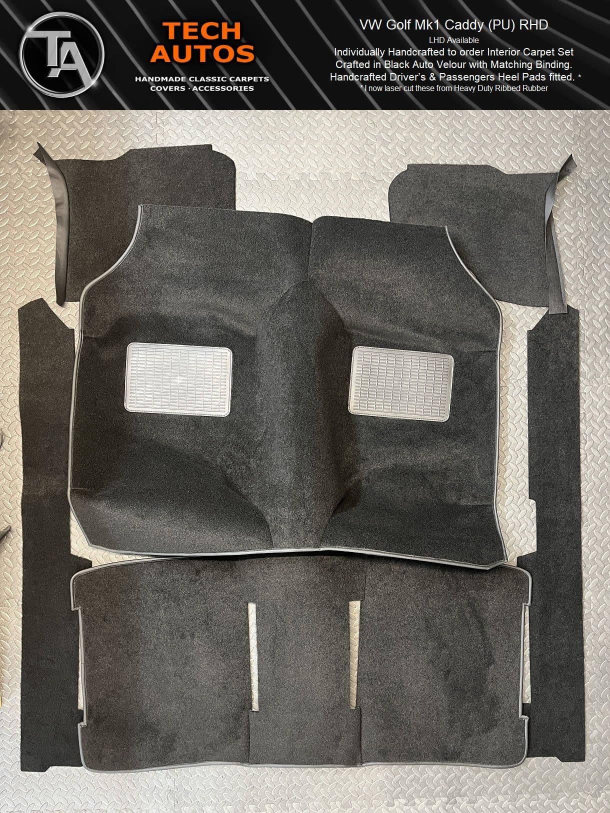 Volkswagen Caddy Mk1 Carpet Set in Auto Velour Handmade to Order