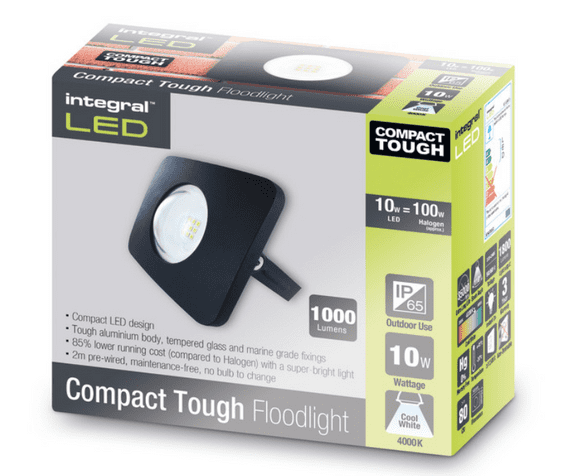 10W COMPACT TOUGH FLOODLIGHT IP65 (Black)