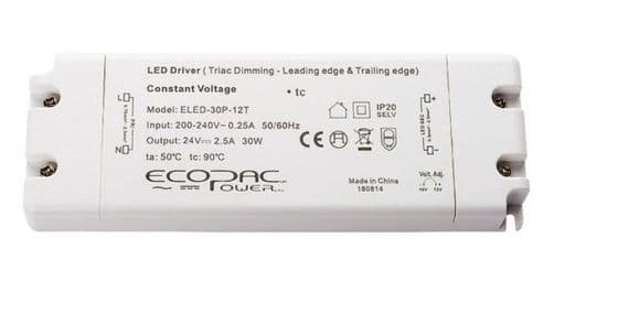 30W TRIAC DIMMABLE  24V DC IP20 LED Driver