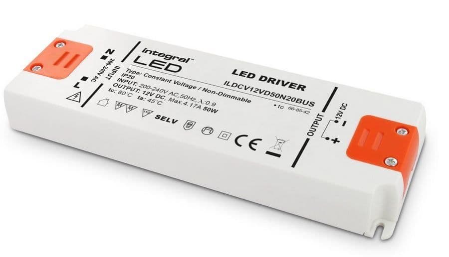 Integral Driver 50W LED Driver 12V Constant Voltage Non-Dimmable INTEGRAL
