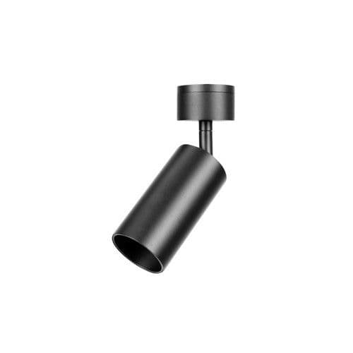 ACCENTPLUS SPOTLIGHT S2 65MM DIAMETER 130MM LENGTH GU10 LED BASE SURFACE MOUNTED ADJUSTABLE BLACK FI