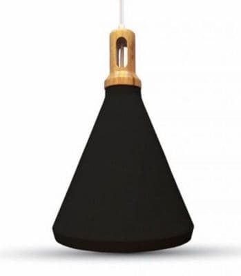 Black Pendant Shade | Wooden & Metal | Ceiling Light