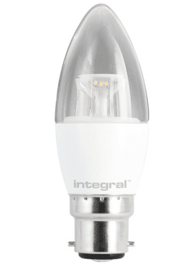 CANDLE BULB B22 470LM 4.9W 2700K DIMMABLE 240 BEAM CLEAR INTEGRAL