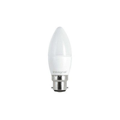 CANDLE BULB B22 500LM 5.5W 5000K NON-DIMM 280 BEAM FROSTED INTEGRAL