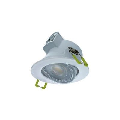 COMPACT ECO LED DOWNLIGHT IP44 30 DEG TILTABLE 5.5W 550LM 4000K 100LM/W 38 DEG BEAM DIMMABLE 68MM CU