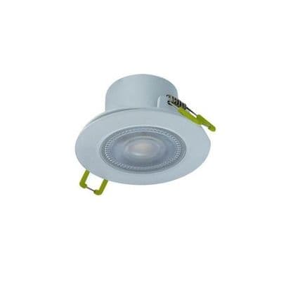 COMPACT ECO LED DOWNLIGHT IP65 FIXED 5.5W 510LM 3000K 92LM/W 38 DEG BEAM DIMMABLE 68MM CUT OUT