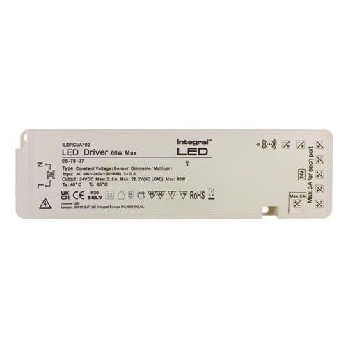 CONSTANT VOLTAGE MULTIPORT (7+1) DRIVER SENSOR DIMMABLE 60W MAX 24VDC IP20 200-240V INPUT EU PLUG