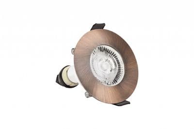 EVOFIRE FIRE RATED DOWNLIGHT 70MM CUTOUT IP65 COPPER ROUND +GU10 HOLDER INTEGRAL