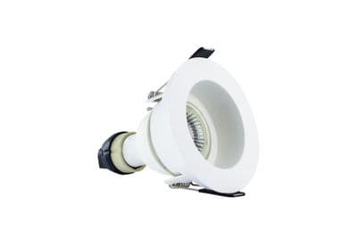 EVOFIRE FIRE RATED DOWNLIGHT 70MM CUTOUT IP65 WHITE RECESSED +GU10 HOLDER INTEGRAL