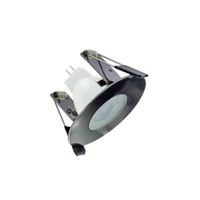 EVOFIRE MINI FIRE RATED DOWNLIGHT 45MM CUTOUT IP65 BLACK CHROME ROUND INTEGRAL