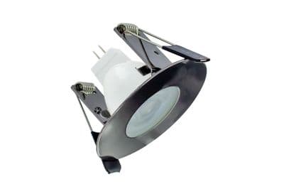 EVOFIRE MINI FIRE RATED DOWNLIGHT 45MM CUTOUT IP65 BLACK CHROME ROUND INTEGRAL