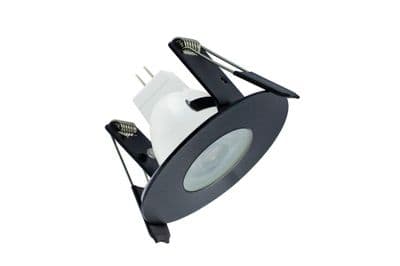 EVOFIRE MINI FIRE RATED DOWNLIGHT 45MM CUTOUT IP65 BLACK ROUND INTEGRAL