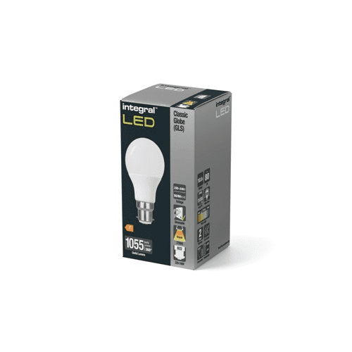 GLS BULB B22 1055LM 10.5W 2700K DIMMABLE 220 BEAM FROSTED INTEGRAL