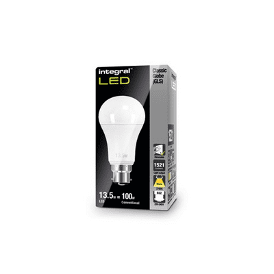 GLS BULB B22 1521LM 15W 2700K DIMMABLE 240 BEAM FROSTED INTEGRAL