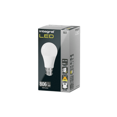GLS BULB B22 806LM 8.8W 2700K DIMMABLE 220 BEAM FROSTED INTEGRAL