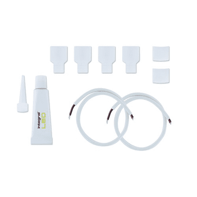 IP65 KIT 6 END CAPS 2 SETS LIVE WIRES SILICONE TUBE FOR IP65 SPOTLESS STRIP INTEGRAL