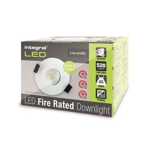 LOW-PROFILE FIRE RATED DOWNLIGHT 70-75MM CUTOUT IP65 520LM 6W 4000K 38 ...
