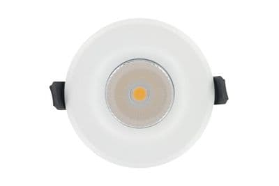 LUXFIRE FIRE RATED DOWNLIGHT 70MM CUTOUT IP65 740LM 9W 4000K 36 BEAM DIMMABLE 82LM/W WHITE INTEGRA.