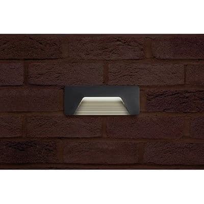 OUTDOOR DECORATIVE WALL LIGHT PATHLUX BRICK IP65 150LM 3W 3000K DOWN LIGHT DARK GREY INTEGRAL