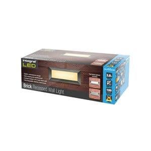 OUTDOOR RECESSED WALL LIGHT BRICK IP65 180LM 3.8W 3000K DOWN LIGHT STAINLESS STEEL INTEGRAL