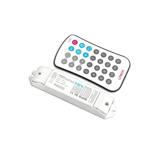 RF RECEIVER AND REMOTE BUTTON DIGITAL RGB PIXEL 5-24V CONSTANT VOLTAGE MAX 1020 PIXELS 50W(5V) AND 1