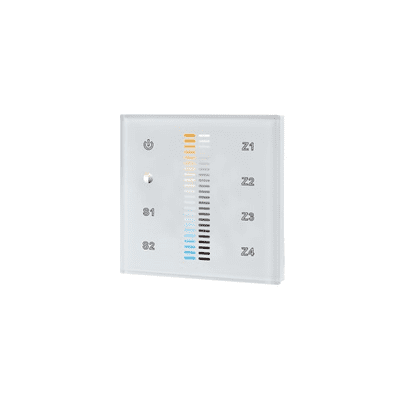 RF WALL MOUNT TOUCH REMOTE COLOUR TEMPERATURE CHNAGE 4 ZONE 100-240 AC INPUT WHITE INTEGRAL