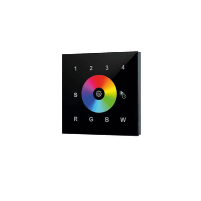 RF WALL MOUNT TOUCH RGBW 4 ZONE 100-240 AC INPUT BLACK INTEGRAL