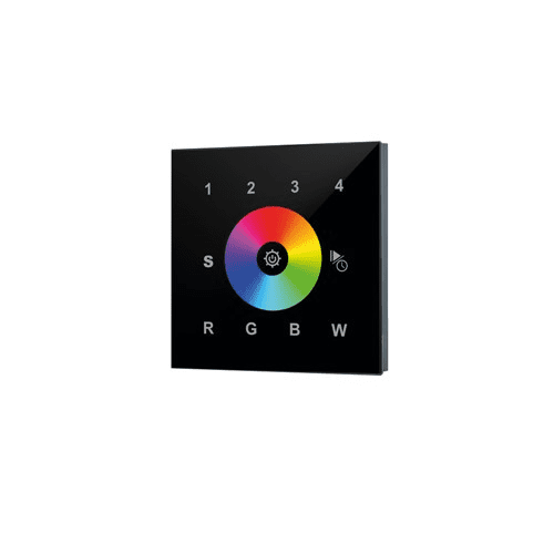 RF WALL MOUNT TOUCH RGBW 4 ZONE 100-240 AC INPUT BLACK INTEGRAL