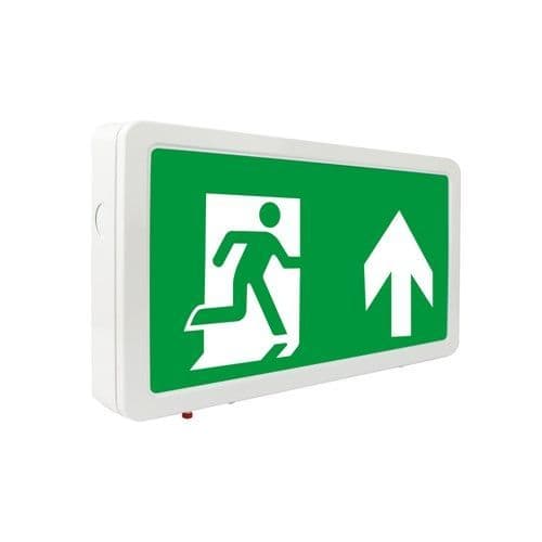 SLIMLINE 2 EMERGENCY EXIT SIGN 24m VIEWING 3.3W 3HR MAINTAINED OR NON-MAINTAINED MANUAL TEST CW UP A
