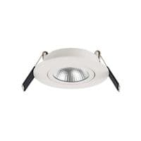 ULTRA SLIM TILTABLE DOWNLIGHT 65MM CUTOUT 6.5W 650LM 100LM/W 3000K 36 BEAM DIMMABLE WHITE INTEGRAL