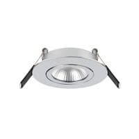 ULTRA SLIM TILTABLE DOWNLIGHT 65MM CUTOUT 6.5W 670LM 103LM/W 4000K 36 BEAM DIMMABLE POLISHED CHROME