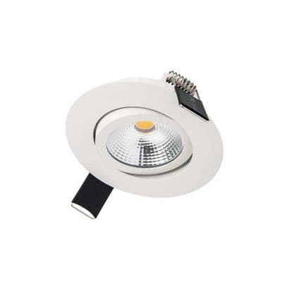 ULTRA SLIM TILTABLE DOWNLIGHT 65MM CUTOUT 6.5W 670LM 103LM/W 4000K 36 BEAM DIMMABLE WHITE INTEGRAL