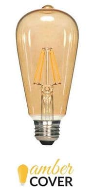 Vintage Filament LED bulb |Retro 55W Equivalent |Very Warm White |Amber Glass