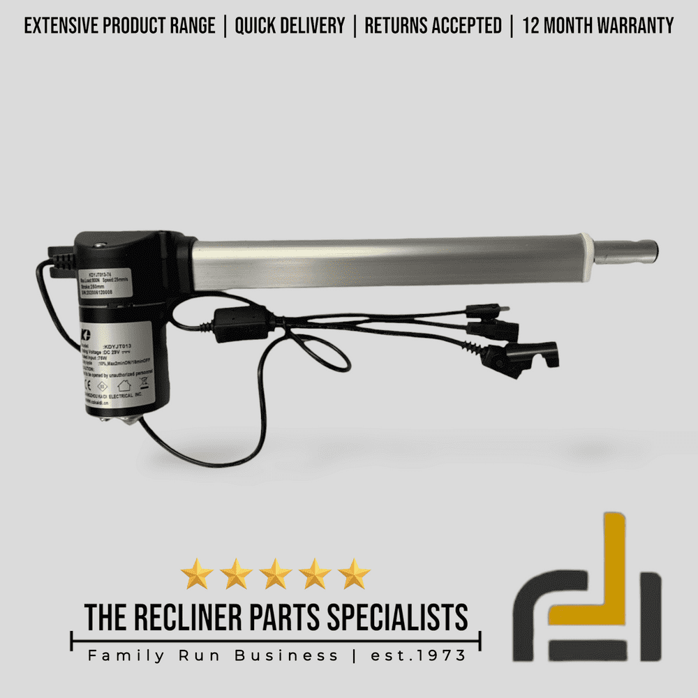 KDYJT018 - Kaidi Recliner Actuator [3 lead connectors | 250mm stroke]