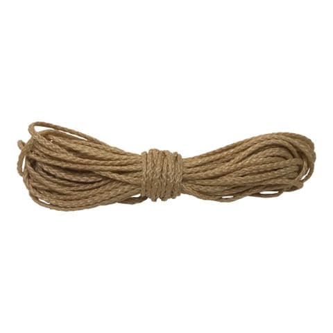 2.00mm Synthetic Braided Rope 21ft (6.40mtrs) long in a beige colour