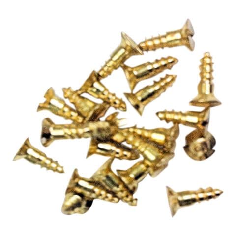 Pack of 25. No 4 X 3/4" long, Slotted Countersunk Brass Woodscrews