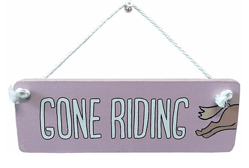 'Gone Riding' Wooden Door Hanger