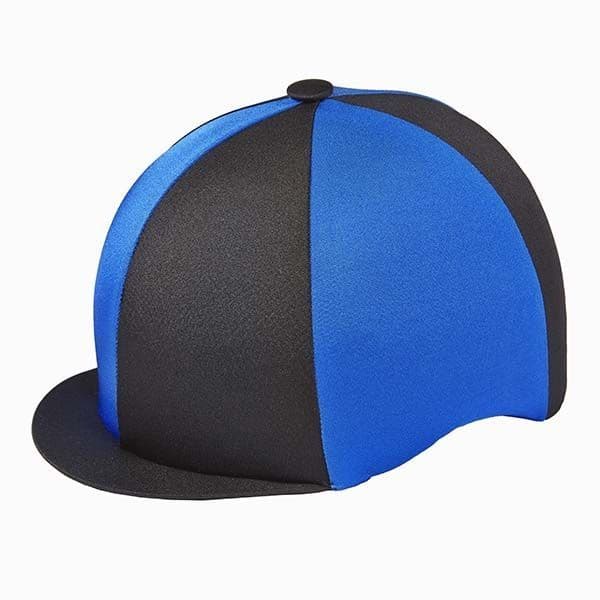 Capz Quartered Lycra Hat Cover in Black/Royal