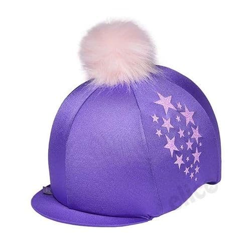 Capz Starburst Lycra Hat Cover in Purple