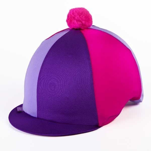 Capz Tri Colour Lycra Skull Cover in Purple/Lilac/Pink