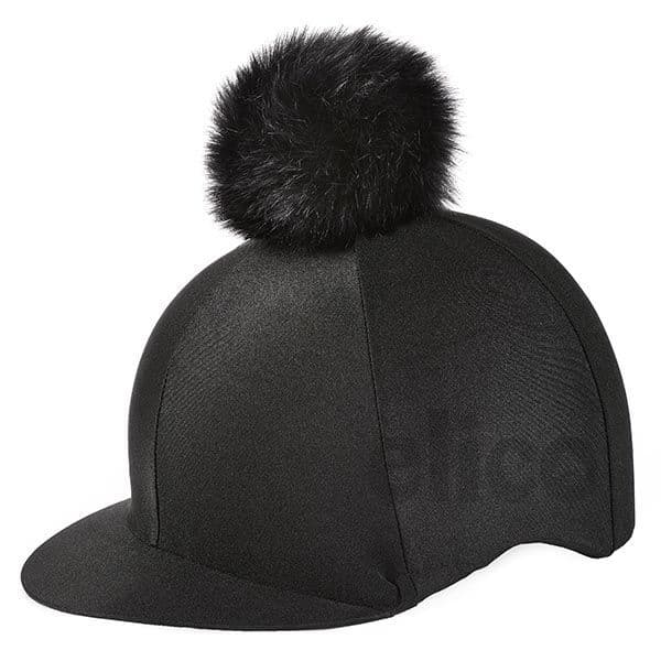 Elico Aberford Lycra Hat Cover with Pom Pom in Black