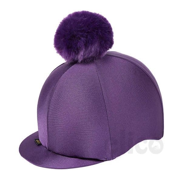 Elico Aberford Lycra Hat Cover with Pom Pom in Purple